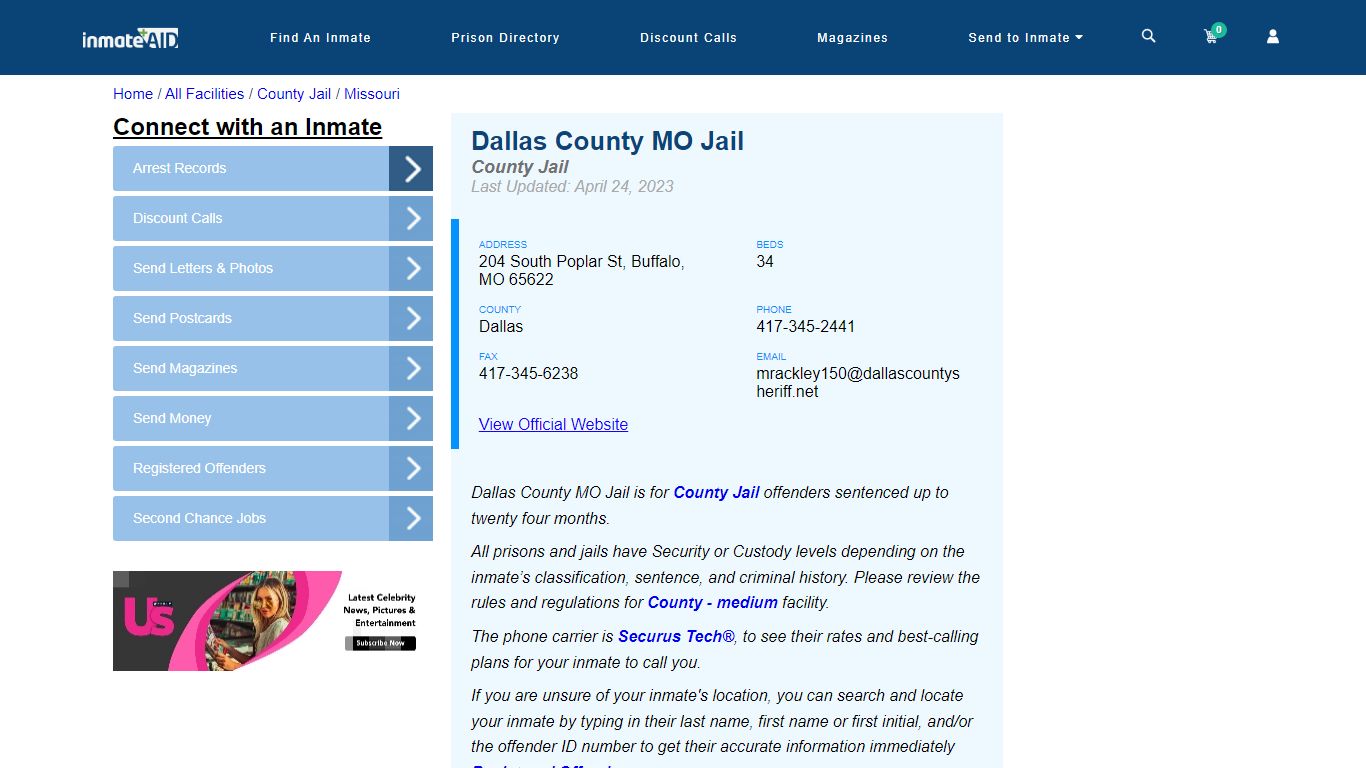 Dallas County MO Jail - Inmate Locator