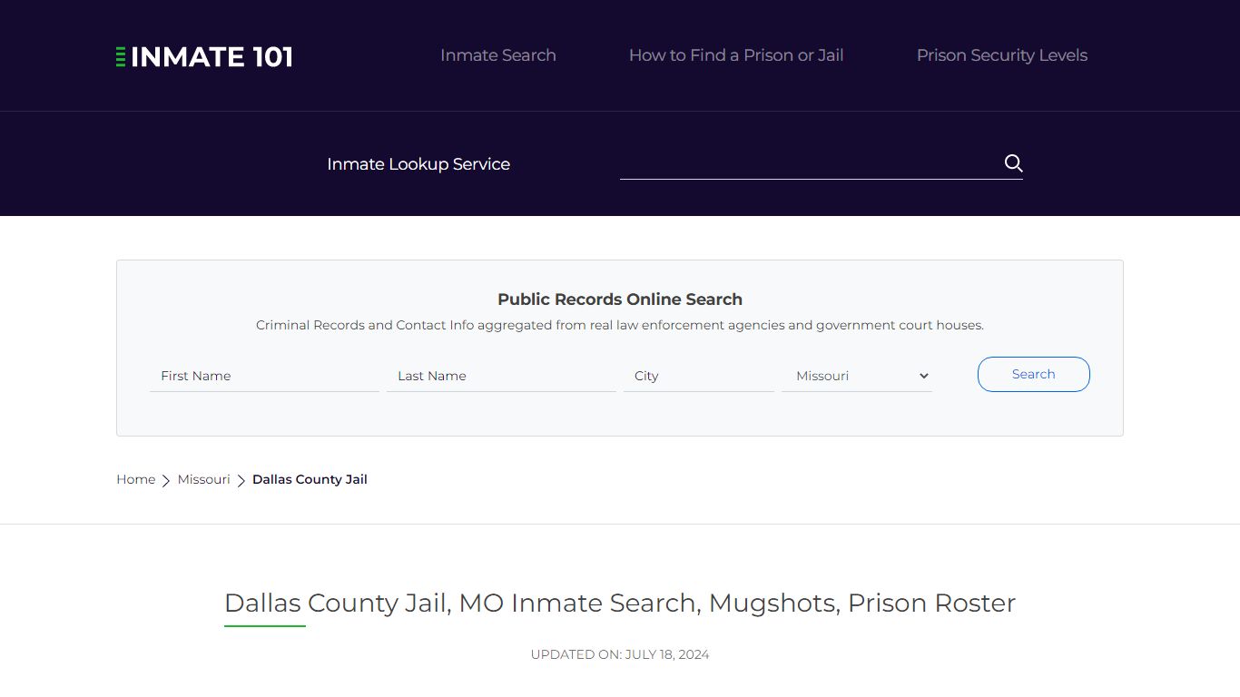 Dallas County Jail, MO Inmate Search, Mugshots, Prison Roster