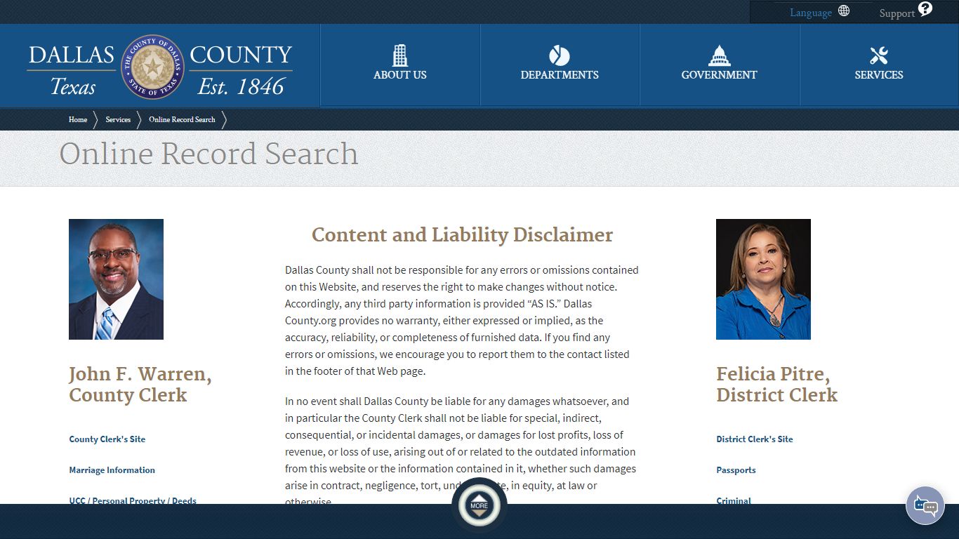 Online Record Search - Dallas County